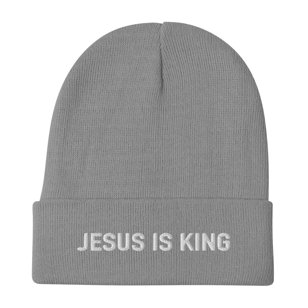 Jesus Is King Embroidered Beanie