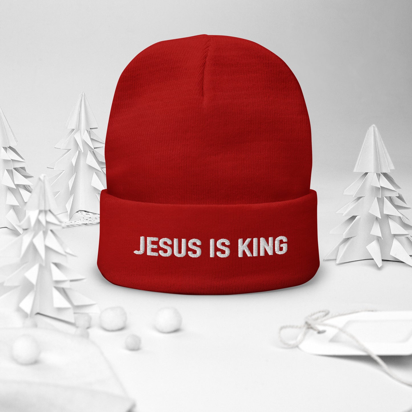 Jesus Is King Embroidered Beanie