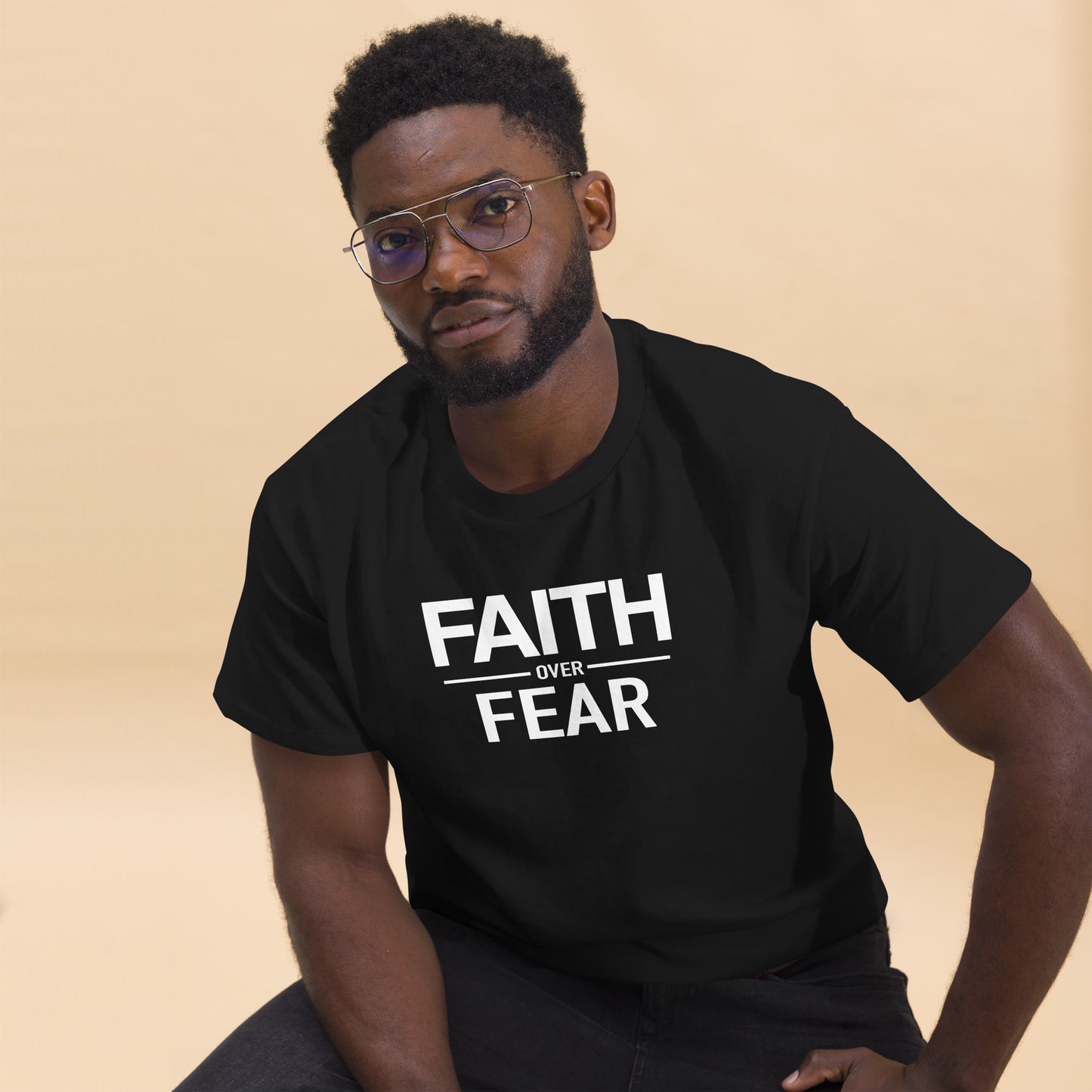 Faith Over Fear Men's Fitted tee