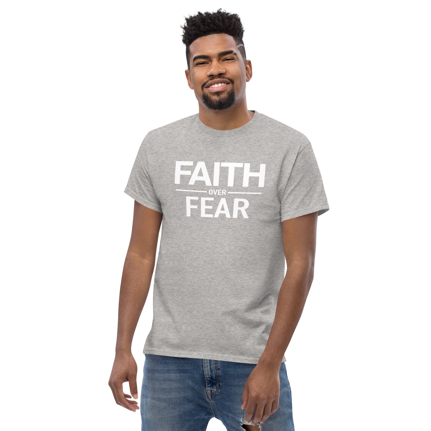 Faith Over Fear Men's Fitted tee