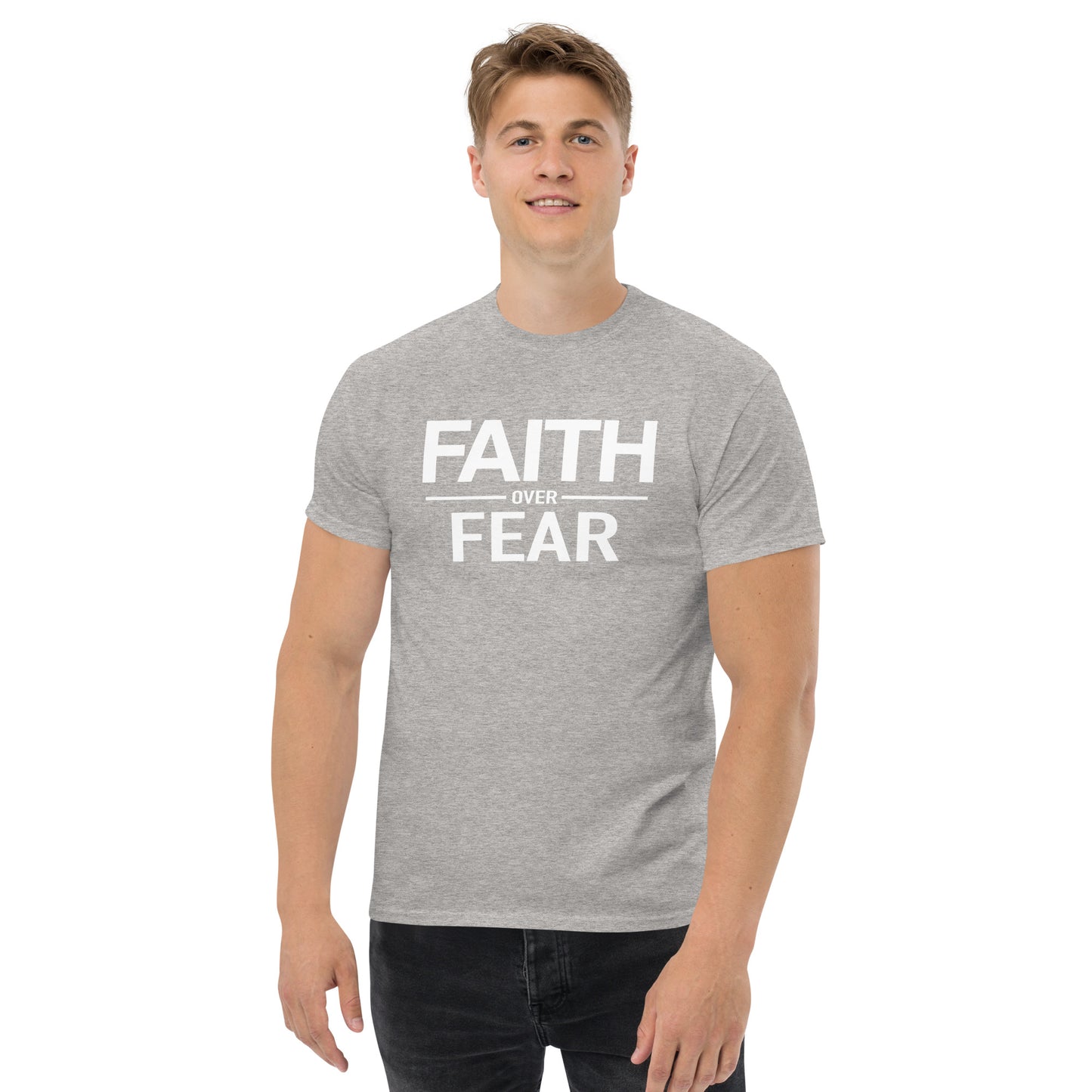 Faith Over Fear Men's Fitted tee