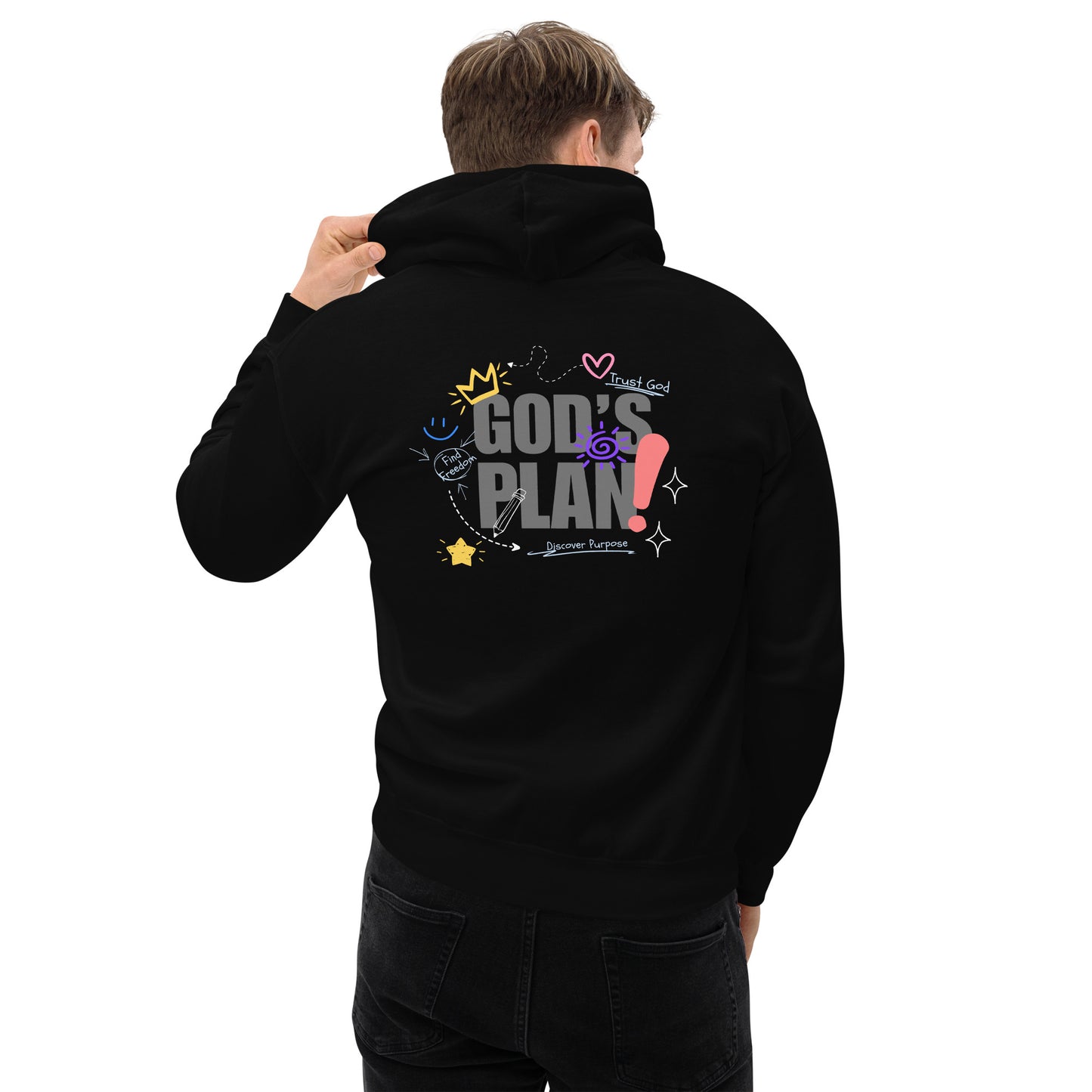 God's Plan Black Men's Hoodie