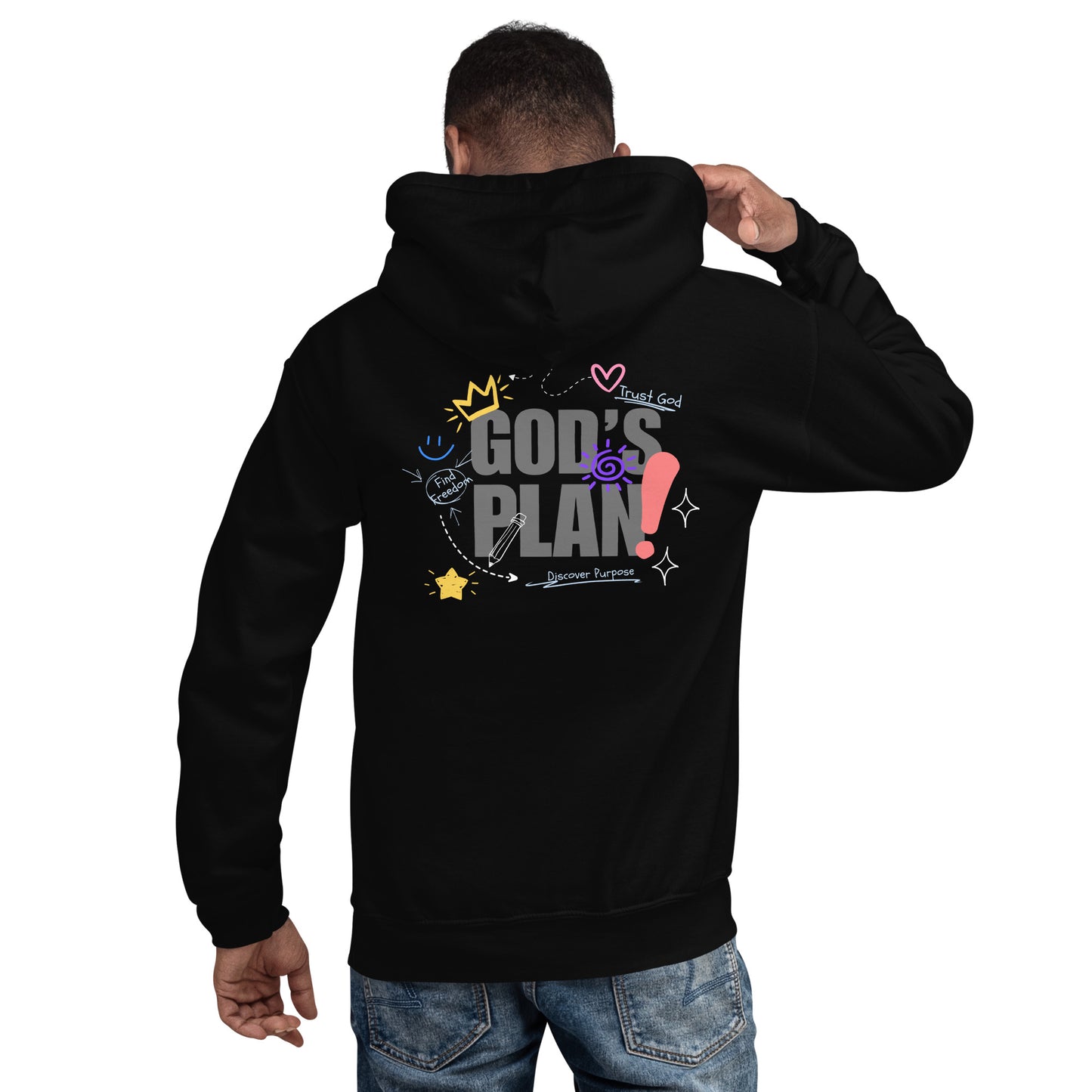 God's Plan Black Men's Hoodie