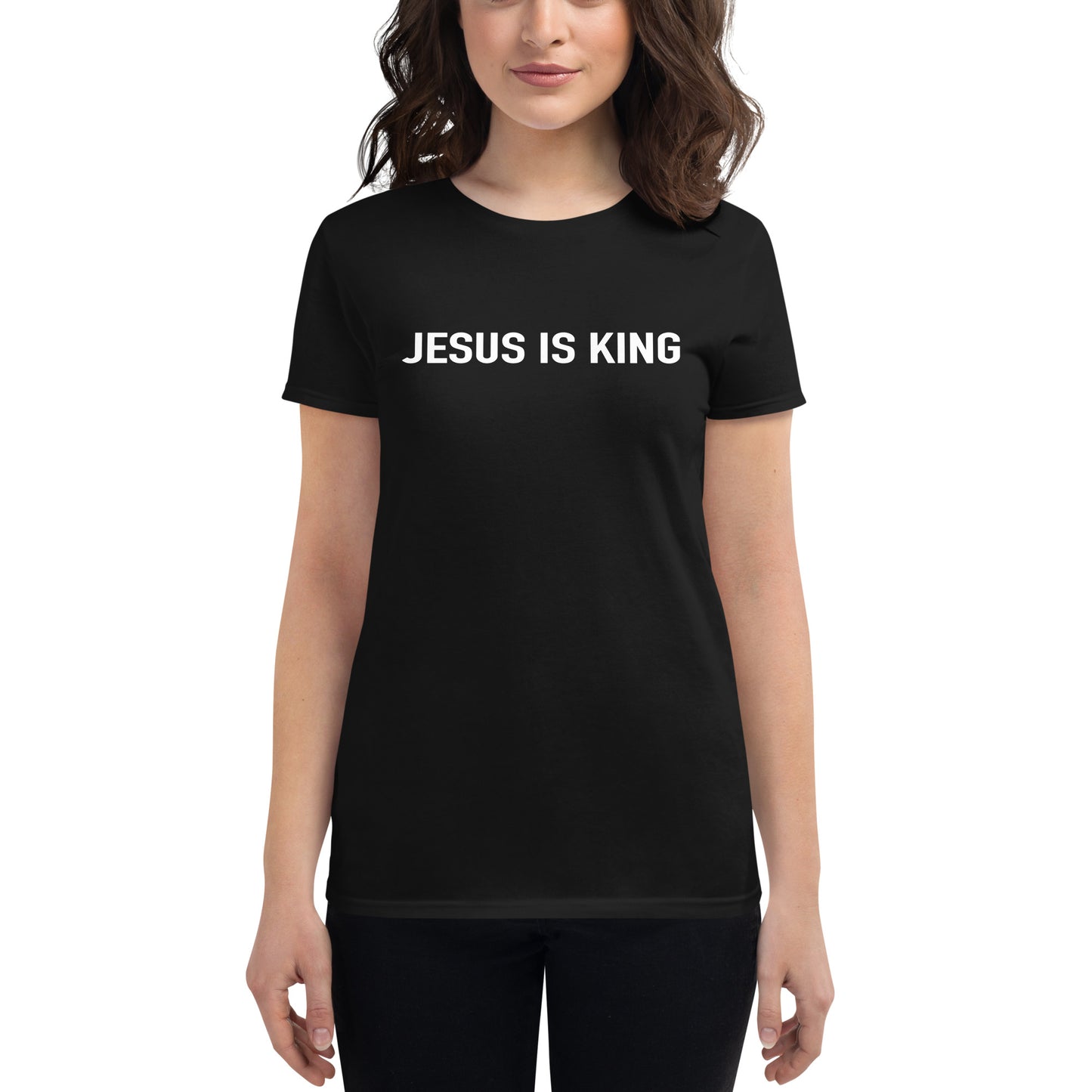 Jesus Is King Women's Fitted Shirt