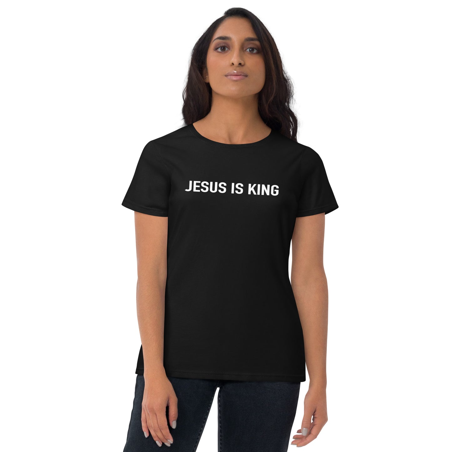 Jesus Is King Women's Fitted Shirt