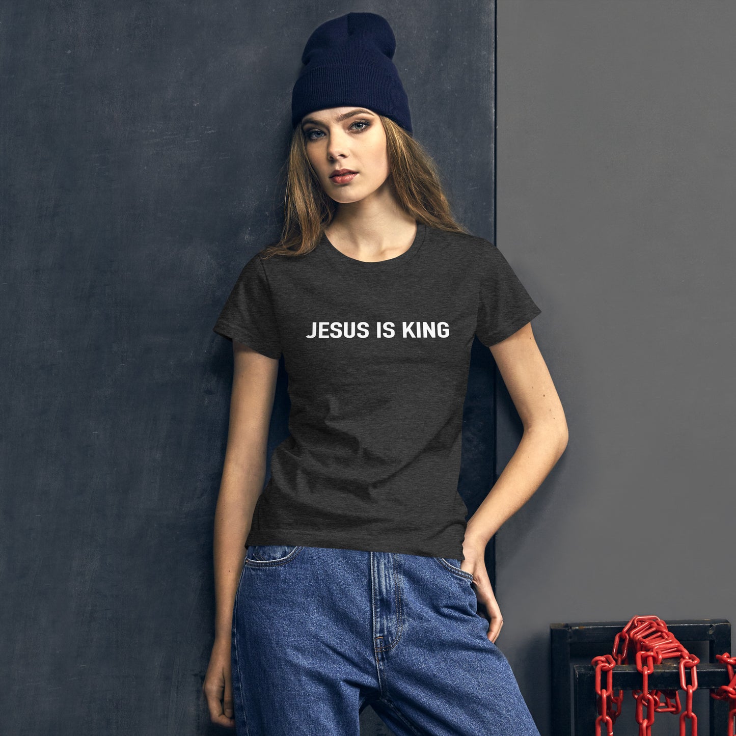 Jesus Is King Women's Fitted Shirt