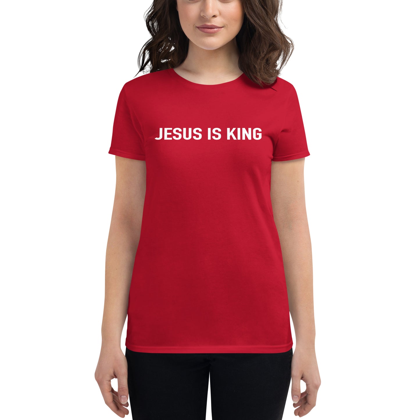 Jesus Is King Women's Fitted Shirt